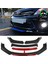 Toyota Corolla 2015 - 2017 Kırmızı Renkli Şeritli Dilli Ön Lip 4 Prç Parlak Siyah Abs 1