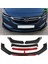 Opel Astra K Kırmızı Renkli Şeritli Dilli Ön Lip 4 Prç Parlak Siyah Abs 1