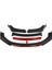 Chevrolet Cruze Kırmızı Renkli Şeritli Dilli Ön Lip 4 Prç Parlak Siyah Abs 4