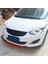 Hyundai Elantra Kırmızı Renkli Şeritli Dilli Ön Lip 4 Prç Parlak Siyah Abs 3