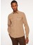 Slim Fit Gömlek Yaka Kahve Erkek Gömlek FM23W04CU 2