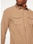 Slim Fit Gömlek Yaka Kahve Erkek Gömlek FM23W04CU 5
