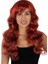 Kızıl Renk Kahküllü Dalgalı Uzun Parti Peruğu 1
