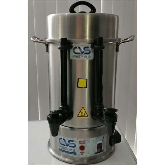 CVS 91105 40 Bardak Paslanmaz Çelik Elektrikli Termostatlı 4 Lt Çay Otomatı Makinesi Gri Renk