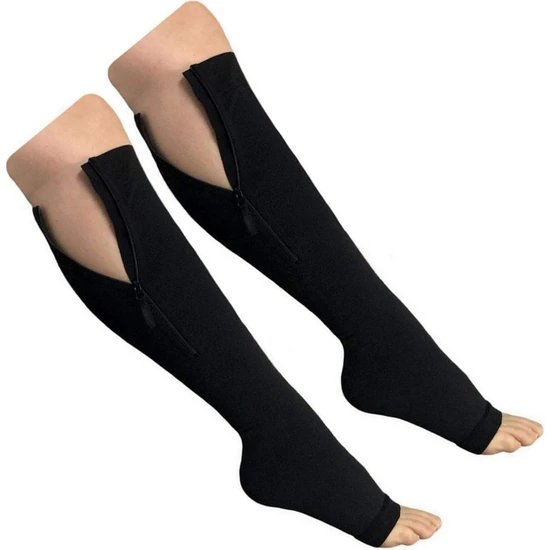 Yiqln 1 Çift - Kompresyon Çorabı - Yüksek Kaliteli Fermuarlı Çoraplar (Yurt Dışından)