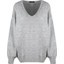 V Yaka Oversize Triko Gri Melanj 1