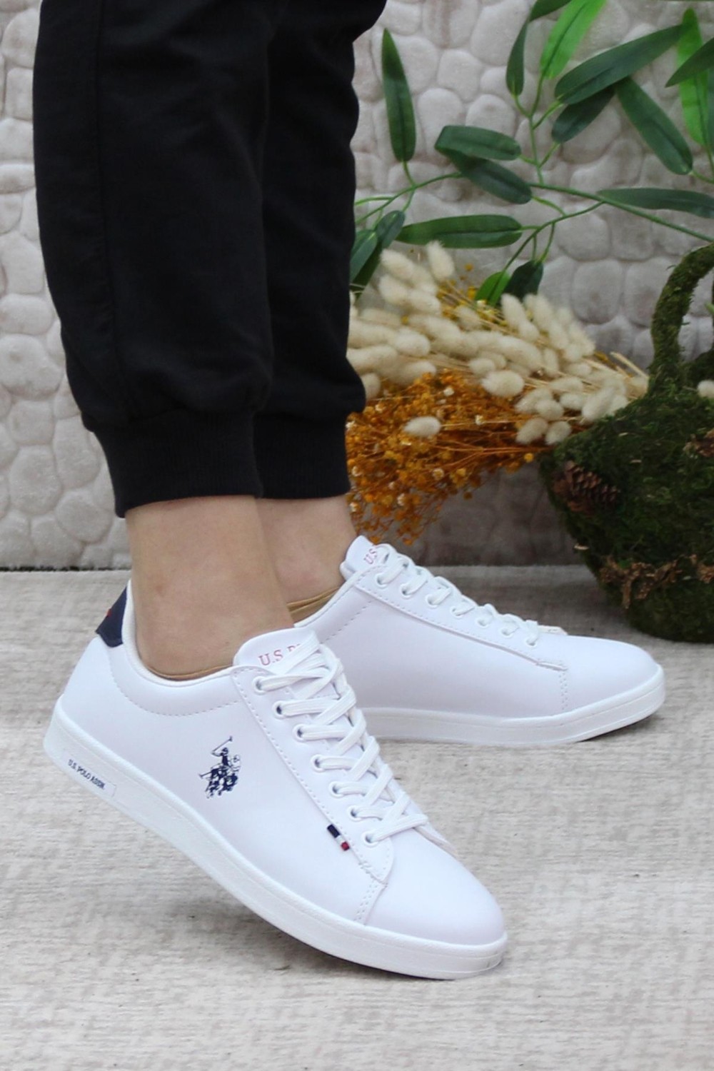U.S. Polo Assn. Anatomik Unisex Sneaker Ayakkabı Suni Deri Beyaz Kauçuk Tabanlı Günlük Kullanım