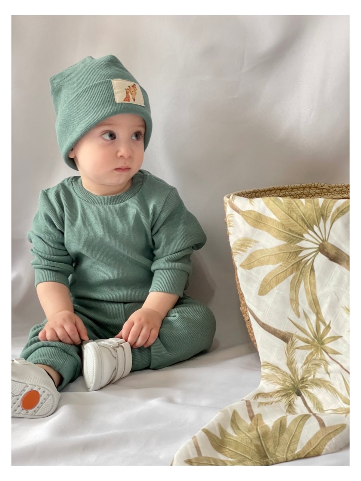 MiaBaby Pamuk Bereli 3'lü Takım Bebek ve Çocuk Yeşil