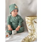 MiaBaby 3'lü Takım Yeşil Renkli Pamuk Bereli Erkek Çocuklar İçin Şık ve Rahat Tasarım