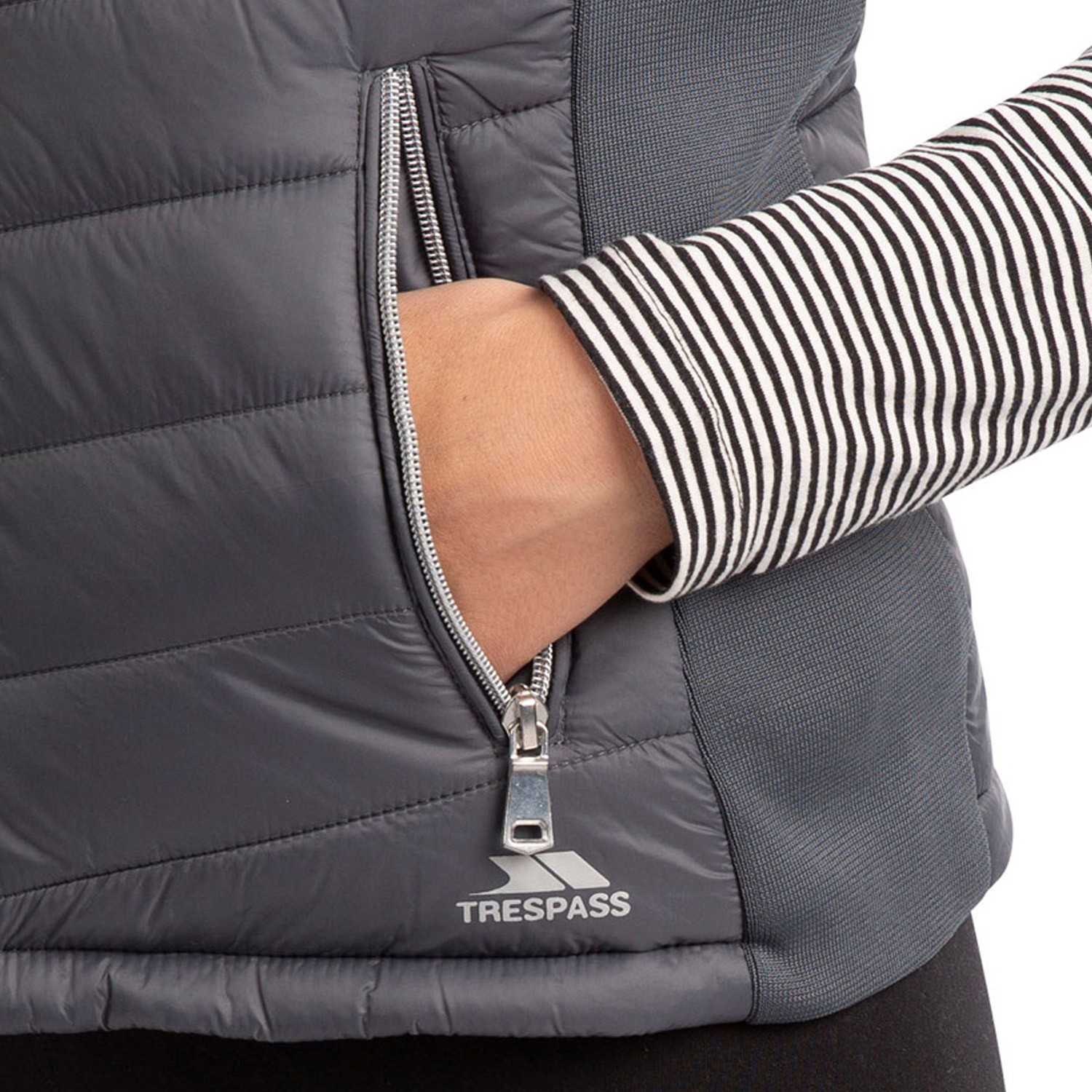 Trespass Elanora - Padded Gilet Kadın Gri Yelek görsel 4
