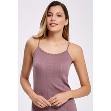 İlke Jakarlı Dantelli İp Askılı Atlet %100 Pamuk 2023 (3 Adet)