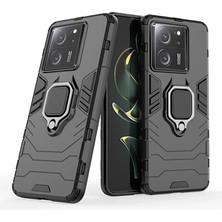 Microcase Xiaomi 13T / 13T Pro / K60 Ultra Batman Serisi Yüzük Standlı Armor Kılıf Siyah -AL3349