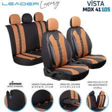 Deniz Tuning Seat Arona Lüx Uyumlu Deri Detaylı Oto Koltuk Kılıfı 5'Li Set Tam Takım Vista Tarçın