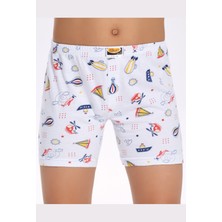 Ilke  Pamuk Desenli Erkek Çocuk Boxer 340 (6 Adet)