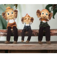 Elifeshop Ayakları Sallanan Görmedim Duymadım Bilmiyorum 3lü Fil Biblo Dekoratif Obje Vitrin Süsü Ev Hediyesi