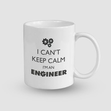 Offo Engineer Esprili Beyaz Porselen Kupa Bardak