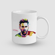 Offo Lionel Messi Tasarımlı Beyaz Porselen Kupa Bardak