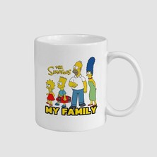 Offo My Family Tasarımlı The Simpsons Beyaz Porselen Kupa Bardak