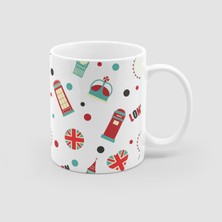 Offo London London Kaplama Beyaz Porselen Kupa Bardak