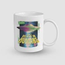 Offo I Don't Believe In Human Esprili Beyaz Porselen Kupa Bardak