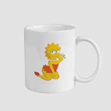 Offo Lisa Simpson Tasarımlı Beyaz Porselen Kupa Bardak