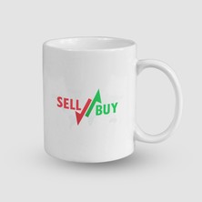 Offo Sell Buy Yazılı Beyaz Porselen Kupa Bardak