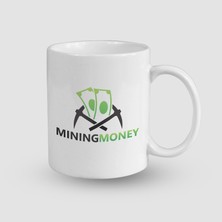 Offo Mining Money Yazılı Beyaz Porselen Kupa Bardak