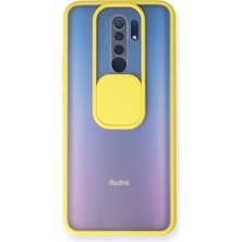 Newface Xiaomi Redmi 9 Kılıf Palm Buzlu Kamera Sürgülü Silikon - Sarı