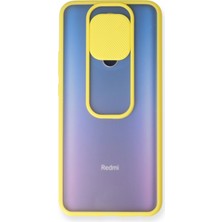 Newface Xiaomi Redmi 9 Kılıf Palm Buzlu Kamera Sürgülü Silikon - Sarı