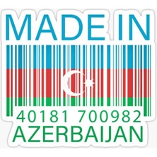 Azerbaycan Azerbaijan 17 cm Araba Sticker Etiket MD15