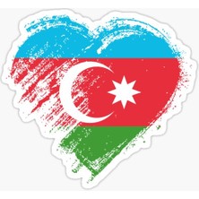 Azerbaycan Azerbaijan 18 cm Araba Arka Cam Sticker Md3