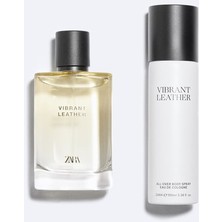 Zara Vibrant Leather Eau De Parfum 100 ml + All-Over Body Spray Eau De Cologne 2 x 3.38 Fl. Oz Special Edition 100 ml