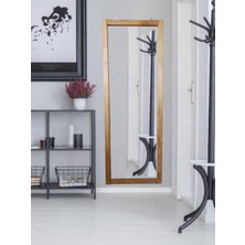 Mirrorss Tütün Renk Ahşap Çerçeve Duvar Hol Boy Ayna (130X45) Tütün