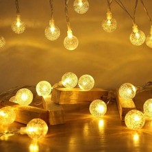 Kuzey Oyuncak Crystal Warm LED Light Ball Gün Işığı Kristal Top LED Işık Yılbaşı Ağacı Işığı Sarı Noel Işığı 220 V