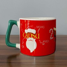 Mor Mürekkep Kişiye Özel Dilekler ile 2024 Tam Tur Baskılı Yeşil Kulplu D Yılbaşı Kupası