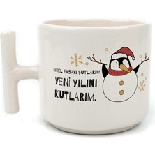 Mor Mürekkep Noel Babayı Şutlarım Baskılı Beyaz Kulplu T Yılbaşı Kupası