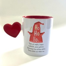 Mor Mürekkep Getirmezse Koy G.tüne Gitsin Baskılı Dolu Kalp Kulplu Içi Kırmızı Yılbaşı Kupası