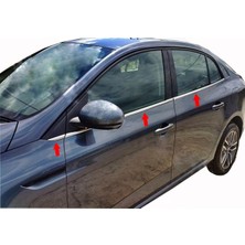 ZNZ Oto Aksesuar Renault Megane 4 Sedan Krom Cam Çıtası 6 Parça 2015 ve Üzeri Paslanmaz Çelik