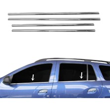 ZNZ Oto Aksesuar Dacia Logan Mcv Krom Cam Çıtası 4 Parça 2013 ve Üzeri Paslanmaz Çelik