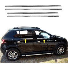ZNZ Oto Aksesuar Dacia Sandero Stepway Krom Cam Çıtası Seti 4 Prç. 2012-2020 P.çelik