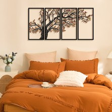 Artepera Autumn Vibes 4'lü Set Renkli Metal Duvar Tablosu - Modern Ev Dekorasyonu - Tablolar - 98 x 48 cm - APT740