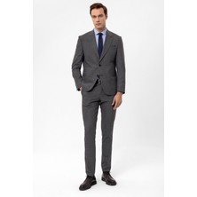 Süvari Slimfit Armürlü Takım Elbise