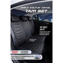 Asya mitsubishi Colt Uyumlu Lüks Deri Oto Koltuk Kılıfı Ön/arka Set (Asya Seri) Siyah