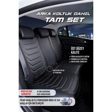 Asya hyundai Matrix Uyumlu Lüks Deri Oto Koltuk Kılıfı Ön/arka Set (Asya Seri) Siyah-Beyaz