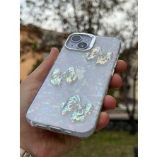 SPHONE Apple iPhone 15 Kılıf Hologramlı Renkli Kalp Kurdele 3D Kabartmalı Ayıcık Kabartmalı Emoji Kristal Şeffaf