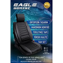 Asya Seat Ateca Uyumlu Lüks Deri Oto Koltuk Kılıfı Ön/arka Set (Asya Seri) Siyah