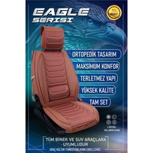 Asya Seat Ateca Uyumlu Lüks Deri Oto Koltuk Kılıfı Ön/arka Set (Asya Seri) Tarçın