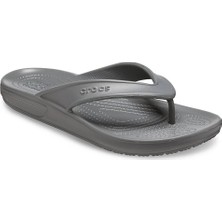 Crocs Classic II Flip Terlik Erkek Kadın Düz Topuklu Gri Konforlu Kullanım Alanı İçin CR1099 CRC.0DA