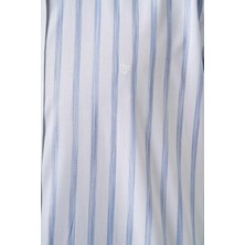 Bisse Regular Fit Çizgili Mavi Erkek Gömlek GM23Y231041_D35