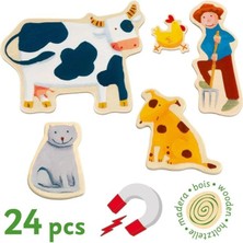 Djeco Mıknatıslı Oyunlar - Wooden Farm Magnets